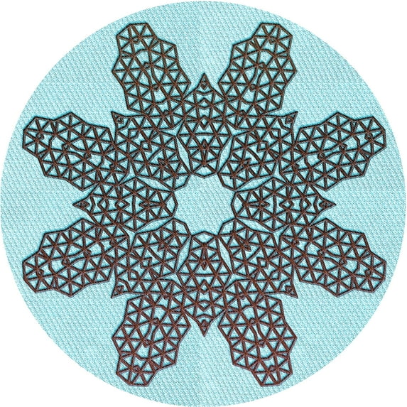 Ahgly Company Indoor Round Patterned Tron Blue Area Rugs, 7' Round