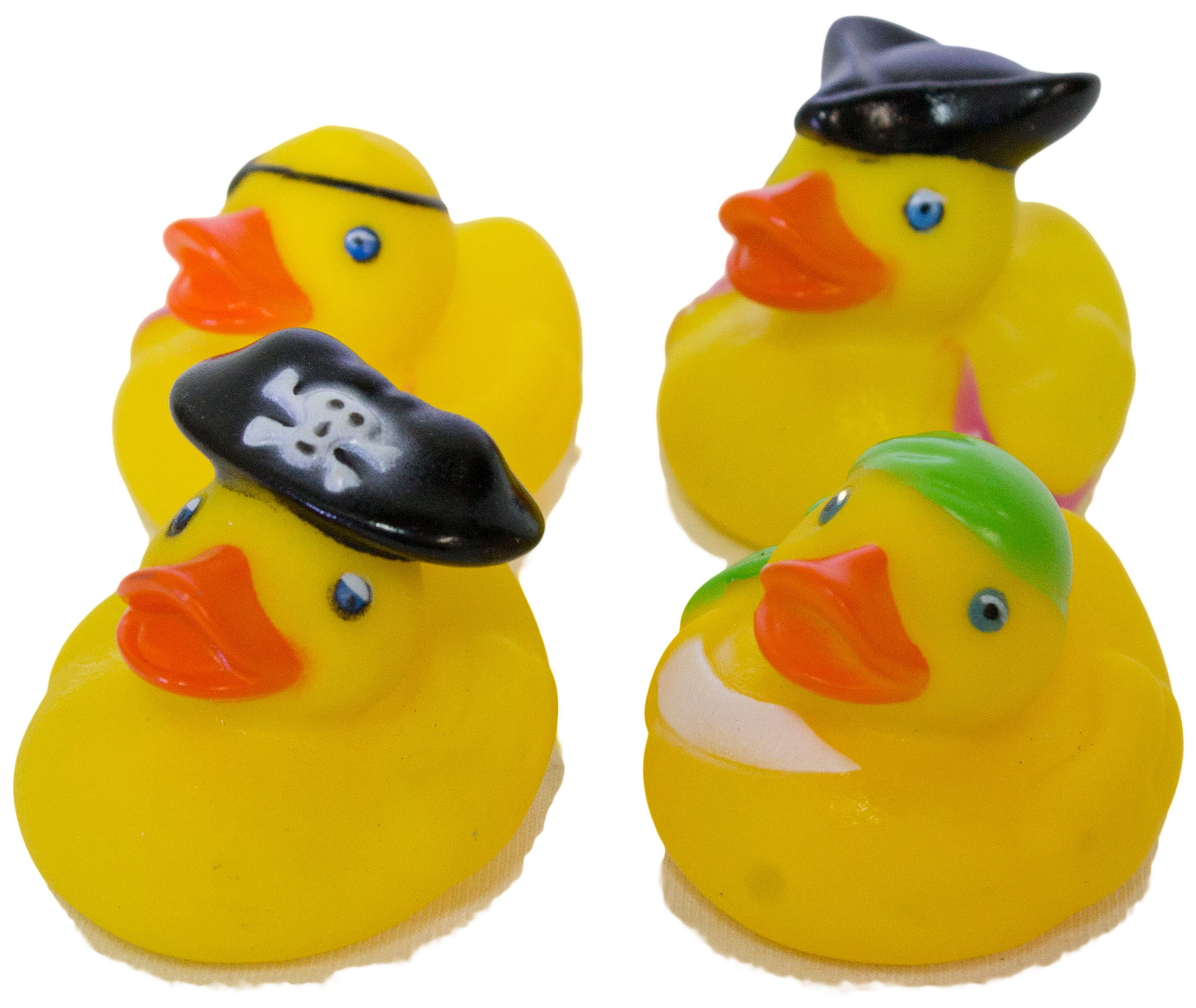 Set of Four 2 Inch Rubber Duckies "Pirates"