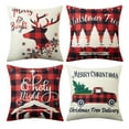 thumbnail image 1 of Christmas Throw Pillow Cover, 4 Pcs Throw Pillow Case Cotton Linen Vintage Cushion Cover, 1 of 9