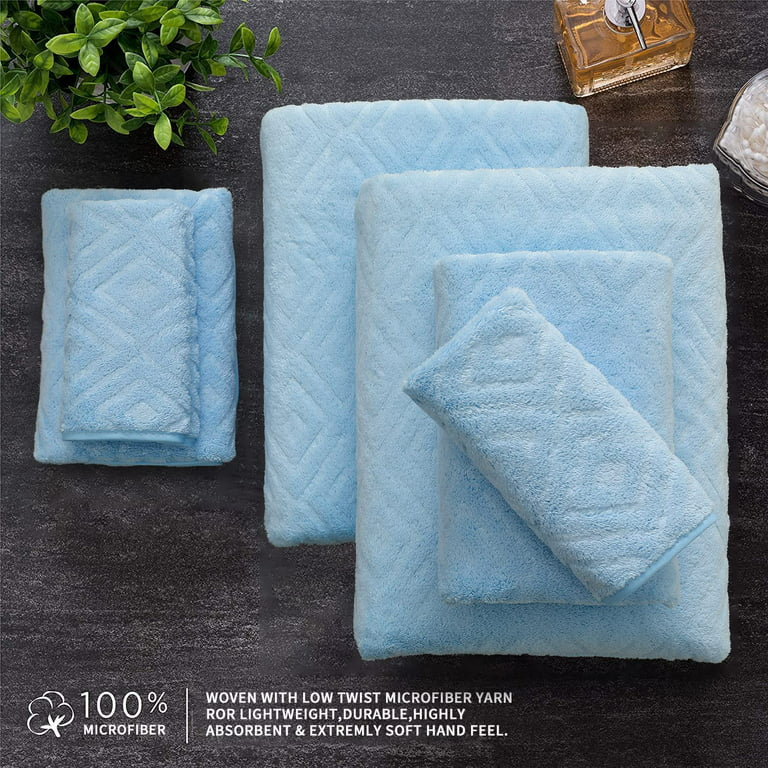 Jessy Home 4 Pack Blue Oversized Bath Towels 35 inchx70 inch-600 GSM Soft Extra Large Bath Towel Set, Size: 4 Pack Bath Towel