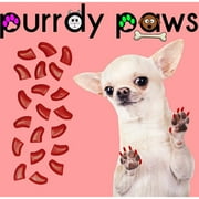 Purrdy Paws Soft Nail Caps for Dogs, 40-Pack, Red X-Small