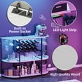 thumbnail image 5 of Homall Wine Bar Cabinet with RGB LED Lights Outlet, Bar Table Home Mini Bar Coffee Bar with Power Strip , Kitchen & Bar Wine Rack with Mobile App Control, White, 5 of 7