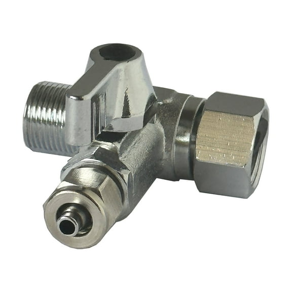 AQUAVI Angle Stop Valve Adaptor 1Pcs 3/8 Inch x 3/8 Inch x 1/4 Inch For Reverse Osmosis Water Filters,Coffee Brewer,Ice Maker,Refrigerator