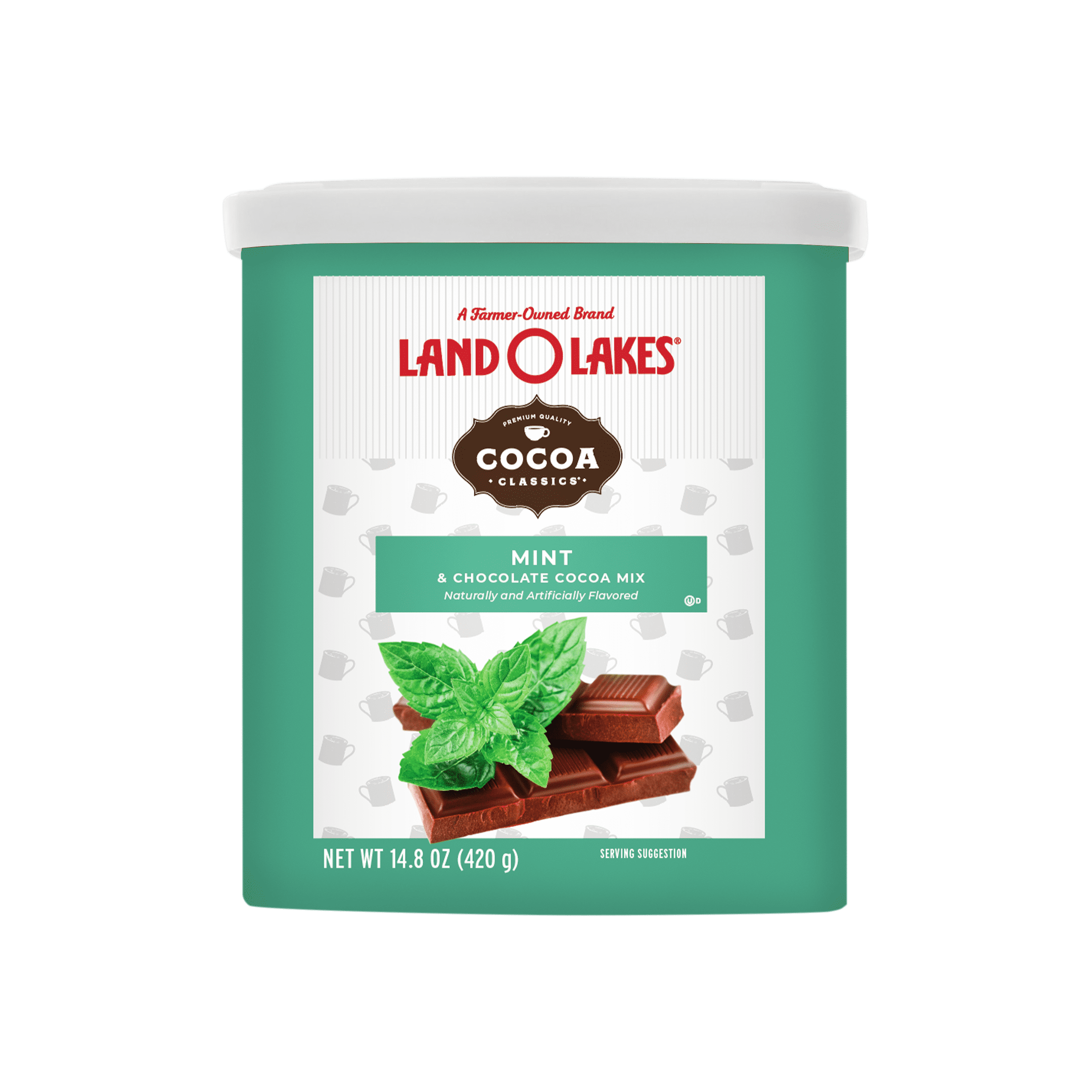Land O Lakes Cocoa Classics, Mint & Chocolate Hot Cocoa Mix, 14.8 oz Canister, 1 Ct