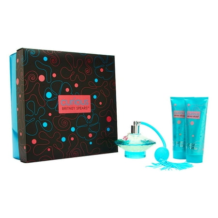 Curious by Britney Spears for Women Tempting Trio Set Includes: 3.3 oz Eau de parfum Spray + 3.3 oz Deliciously Whipped! Body Souffle + 3.3 oz Lather Me Up! Shower Gel