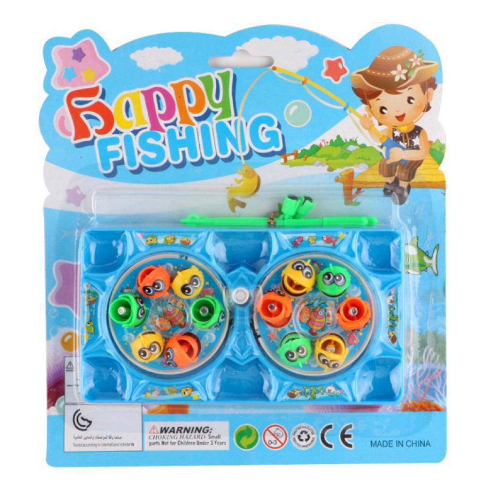 Magnetic Go Fishing Game Board Set Boys Girls Rotation Learn Catch Fish Toys 