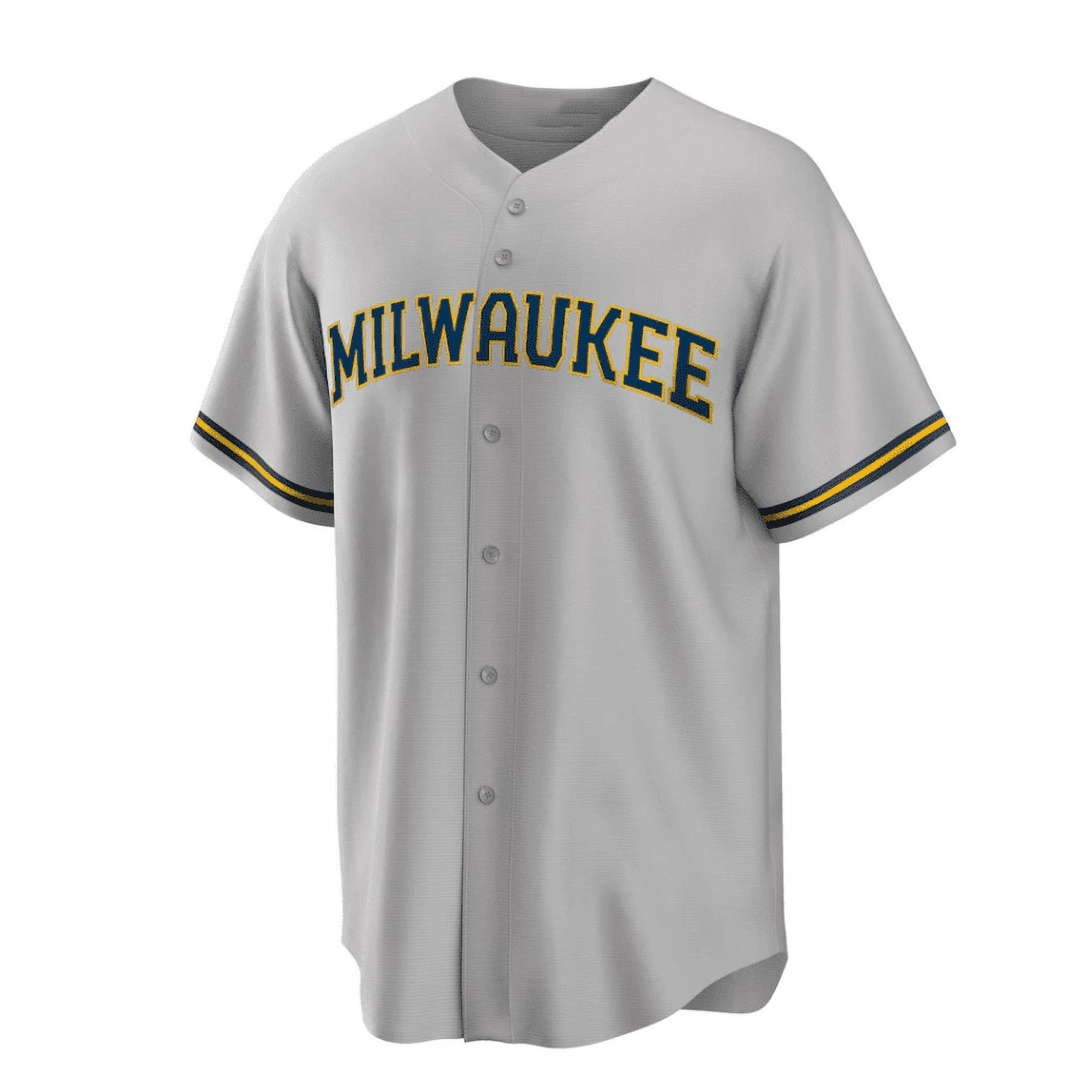 Men s Milwaukee Brewers Baseball Jersey YELICH 22 Adult Replica Player Name Navy Jersey Walmart