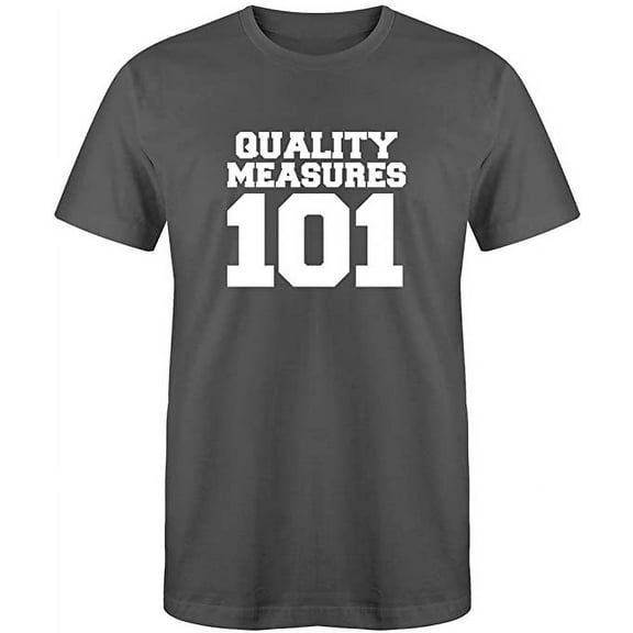 RedBarn Unisex Charcoal Half Sleeves Cotton Quality Measures 101 Funny T Shirt