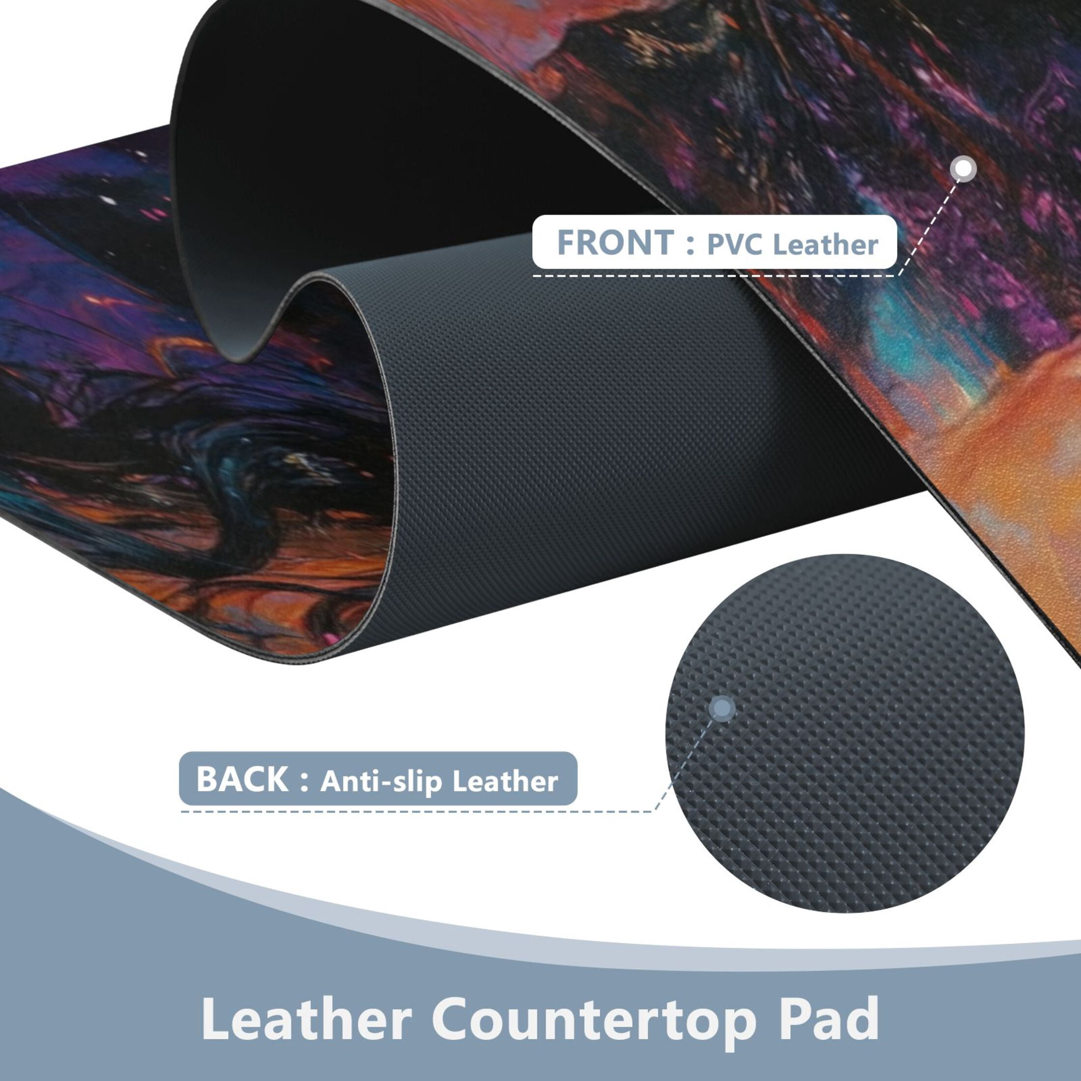 Wobogo Witch Lollipop Gaming Mouse Pad Non-slip Leather Desk Mat Water Resist Keyboard Pad for Gamer Office 16.5×35.4in
