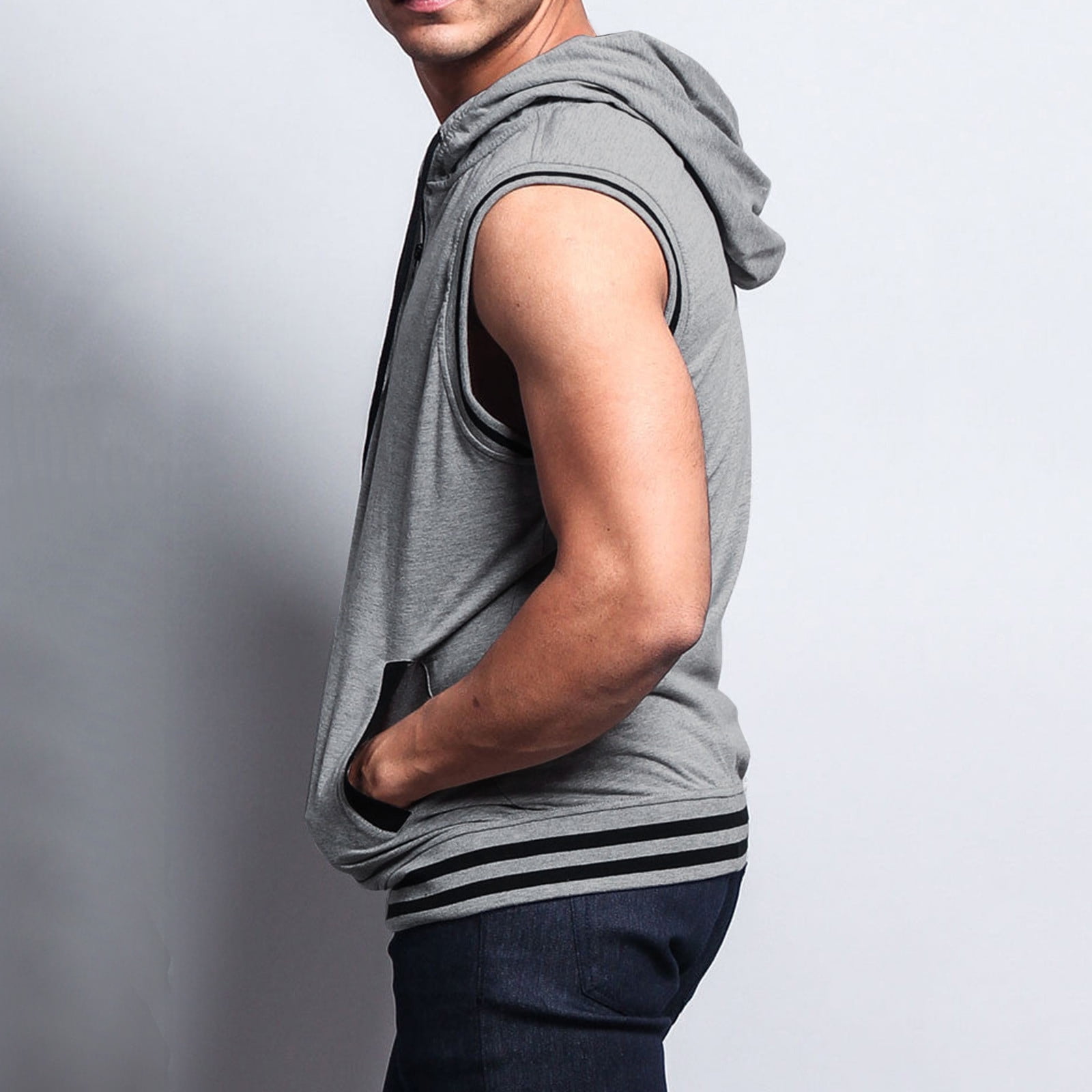 Summer Savings Clearance! ZVNAΖH Mens Sleeveless Hooded