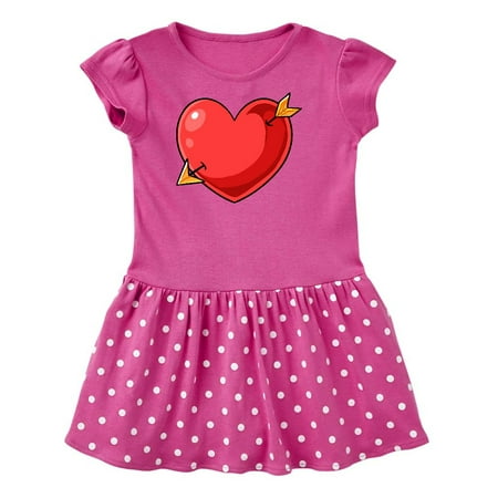 

Inktastic Red Heart with Arrow Gift Toddler Girl Dress