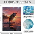 thumbnail image 3 of Diamond Art Kits for Adults - 5d Sunset Jumping Fish Reflection Diamond Painting for Adults, Diamond Art for Adults Beginners, Diamond Painting Kits for Adults for Home Wall Decor, 3 of 7