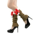 thumbnail image 2 of QLEICOM Leg Warmers,Women's Christmas Leg Warmers with Plush Lining and Slouchy Knit for Cold Weather Festive Footless Socks Provide Calf Warmth As Holiday Themed Accessories Khaki, 2 of 5