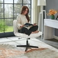 thumbnail image 3 of Roundhill Blynn Adjustable Swivel Criss Cross Chair, Wide Seat Office Chair Vanity Chair, Cream White, 3 of 16