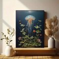 thumbnail image 6 of Jellyfish and Flora Canvas Print，Living Room Bathroom Nursery Decor, 6 of 8