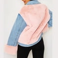 thumbnail image 4 of CEHVOM Mode Femmes Cardigan Décontracté en Peluche Patchwork Veste Manteau Liquidation, 4 of 5