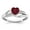 White, variant on 14k White Gold Created Ruby and Diamond Heart Ring Valentine Day Gift for Women Size- 7