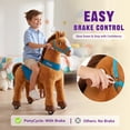 thumbnail image 4 of PonyCycle Kid-Powered Ride-On Horse Toy, No Battery, Hand Brake, Ages 4–7, Brown, E437, 4 of 12
