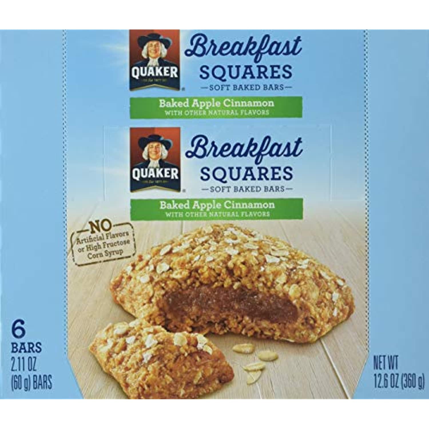 Quaker Breakfast Squares, Apple Cinnamon, 48 Count (Pack Of 8