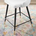thumbnail image 4 of Counter Stool Chair, Set of 2, Velvet, White, Modern Contemporary Urban Design, Bar Pub Cafe Bistro Hotel Restaurant Hospitality, 4 of 9