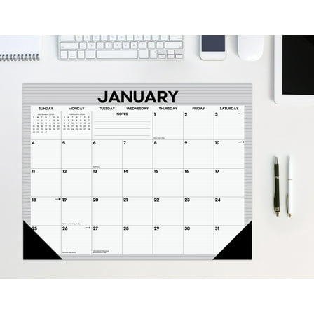Pinstripe 2026 22" x 17" Large Monthly Deskpad