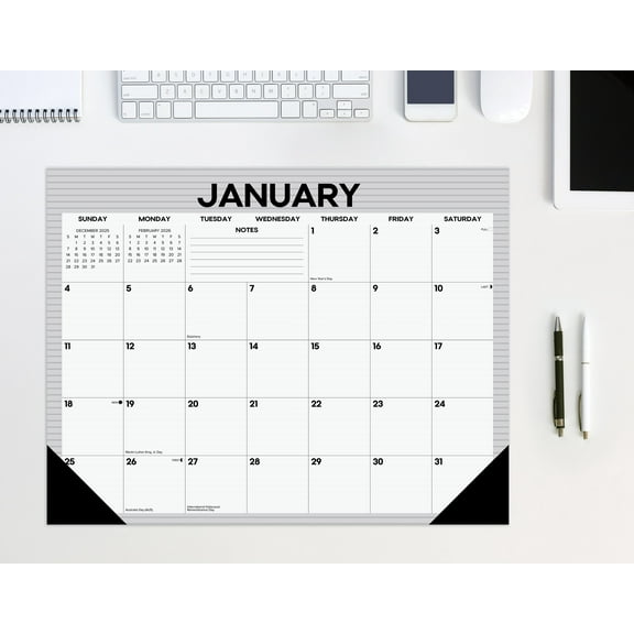 Pinstripe 2026 22" x 17" Large Monthly Deskpad