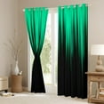 thumbnail image 3 of Gradient 30%-50% Blackout Curtains Green Black Ombre Abstract Curtains & Drapes,Retro Geometric Stripes Window Curtains,Boho Exotic Hippie Geometry Striped Curtains 42"Wx90"L, 3 of 5