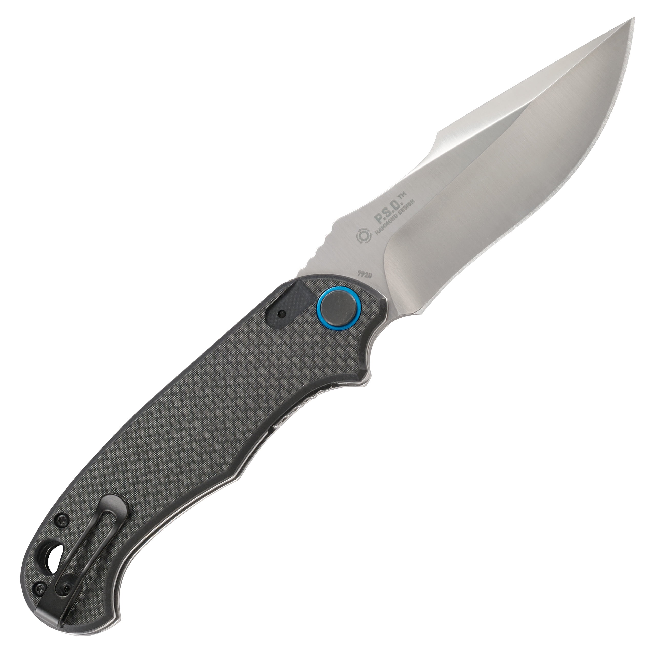 CRKT P.S.D. (Particle. Separation. Device.) Assisted Folding Knife with Liner Lock: 1.4116 Plain Edge Blade, Carbon Fiber w/G10 Base Handle, Reversible Pocket Clip, 7920