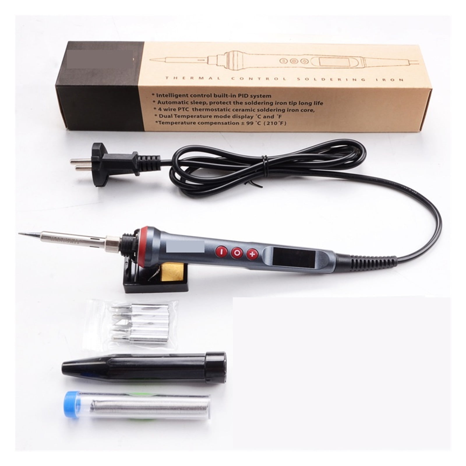 90W Soldering Iron Kit,Adjustable Temperature Electric Solder IronRework Station,Mini Handle Heat Pencil Welding Tools