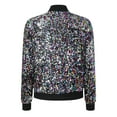 thumbnail image 5 of felwors Women's Gradient Sequin Sparkle Bomber Jacket - Zip-Up Outerwear for Casual & Party Wear Gold, M, 5 of 7