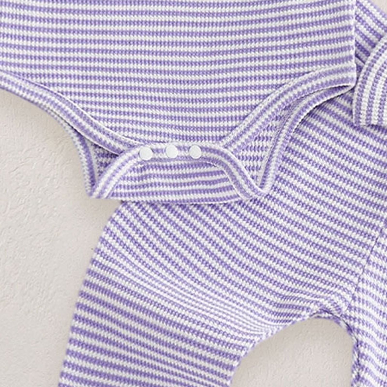 Faraee Newborn Baby Girl Clothes Rib Knit Romper Long Pants Headband Baby Clothes Letter Embroidery Summer Infant 3Pcs Outfit Purple 6-12 Months