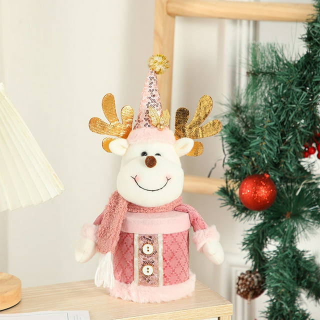 P-ink Candy Jar Cute Christmas Doll Fruit Packaging Box Christmas Gift Jar