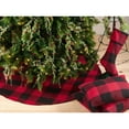 thumbnail image 3 of SARO 9025.R53R 53 in. Round Buffalo Plaid Design Decorative Cotton Christmas Tree Skirt  Red, 3 of 5