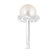 thumbnail image 3 of ANGARA Freshwater Cultured Pearl Overlapping Halo Ring in 14K White Gold for Women | June Birthstone, Birthday, Anniversary, Jewelry Gift for Women | Pearl Ring, 3 of 8