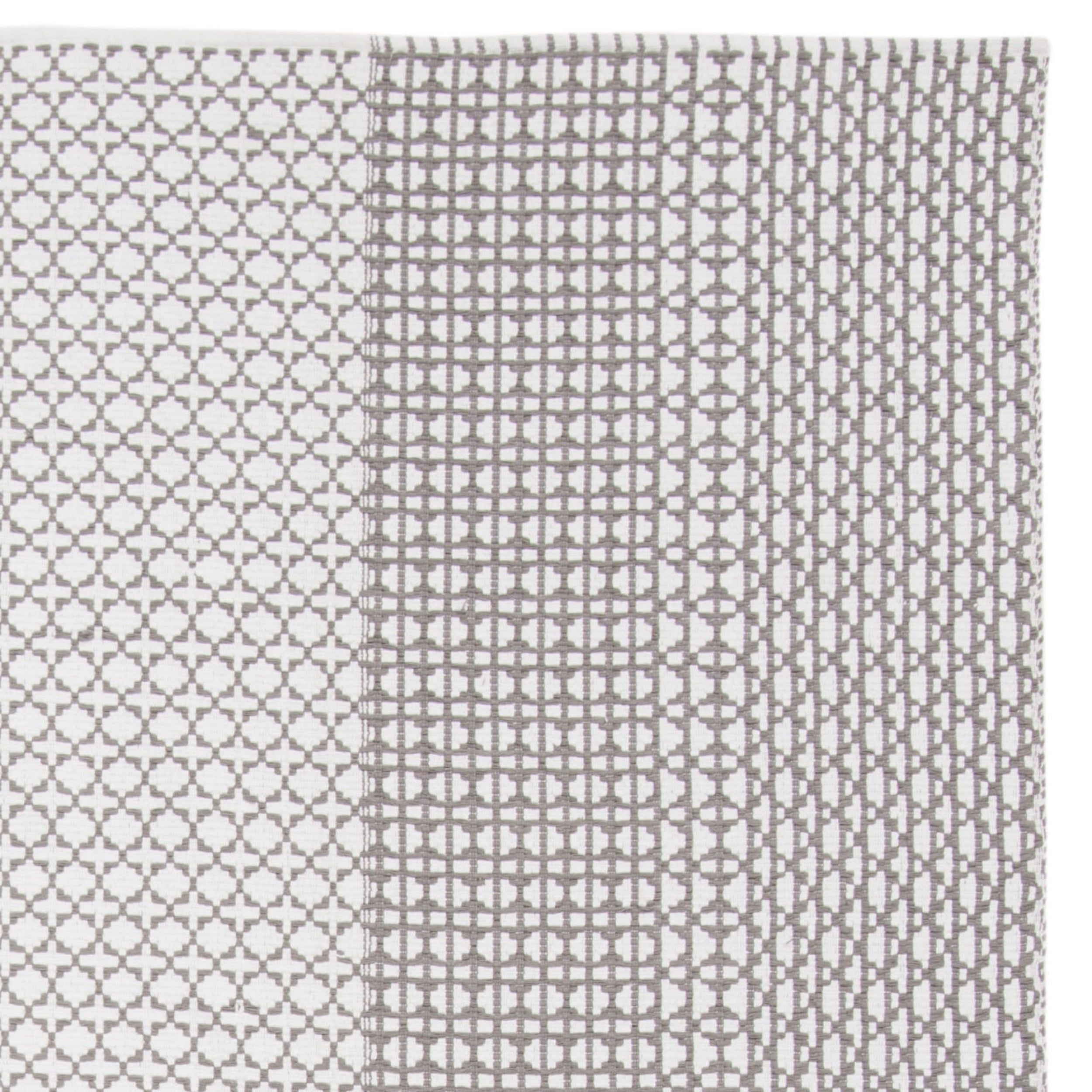 SAFAVIEH Montauk Cara Geometric Cotton Area Rug, Grey/Ivory, 8' x 10'