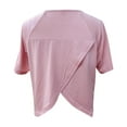 thumbnail image 3 of Workout Tops For Women Cropped Split Back Athletic Gym Exercise Shirts Loose Fit Lace Camisole plus Size Winter Tops for Women Curved Top Women Tops Loose High Low Shirt Women Tunic 3 4 Sleeve plus, 3 of 6