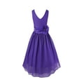 thumbnail image 2 of renvena Girls Toddler Kids Flower Chiffon Pleated Bridesmaid Wedding Pageant Party Dress Purple 14, 2 of 7
