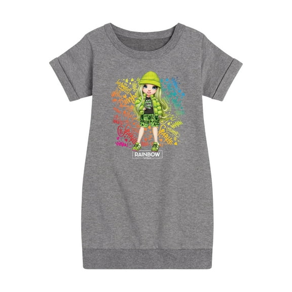 Rainbow High - Jade Hunter Rainbow Graffiti - Toddler And Youth Girls Fleece Dress