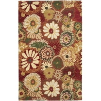 SAFAVIEH Jardin Jackalyn Floral Wool Area Rug, Orange/Multi, 5' x 8'