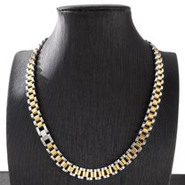 HOOUN 10mm 24inch Gold Silver Stainless steel Watch chain design Necklace For Men Gift