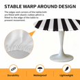 thumbnail image 6 of Stripe Black White Elastic Fitted Round Table Cover Geometric Waterproof Outdoor Tablecloth for Holiday Party, Picnic, Patio & Dining Fits Tables Up to 45"-54", 6 of 8