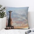 thumbnail image 4 of Wukai Elephant Giraffe Premium Polyester Fleece Pillow Covers with Hidden Zipper Closure,Luxuriously Soft and Durable-24"x24", 4 of 7