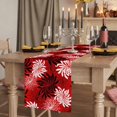 thumbnail image 2 of Botanical Chrysanthemum Burlap Cotton Table Runner 13x36 Inches Short, Abstract Spring Floral Red Black Farmhouse Table Runners, Outdoor Dining Tablecloths Decor for Baby Shower/Party/Wedding, 2 of 8