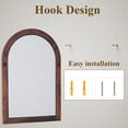 thumbnail image 6 of Easy4Home 40"x30" Arched Bathroom Mirror with Wooden Frame Decorative Wall Mounted Mirror, Brown, 6 of 6