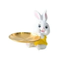 thumbnail image 2 of Abbracc 2 Pcs Rabbit Plateau de Rangement Statue Sculpture pour Salon Vert et Jaune, 2 of 9