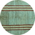 thumbnail image 1 of Ahgly Company Indoor Round Abstract Light Blue Modern Area Rugs, 5' Round, 1 of 4