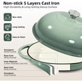 thumbnail image 5 of Davivy 6QT Oval Cast Iron Bread Oven with Domed Lid, Dutch Oven for Sourdough Bread, Bread Cloche Dutch Oven Sourdough Baking Pan with Lid, Sea Salt Green, 5 of 11