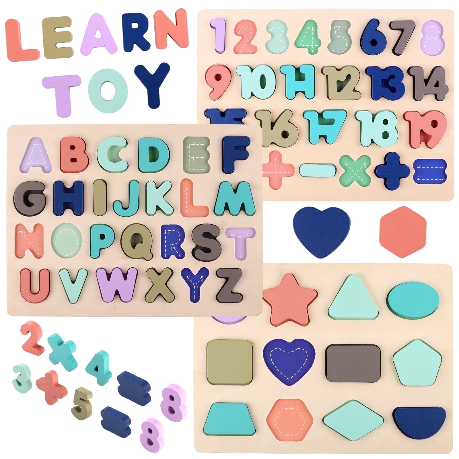 Pearhead Wooden Numbers Puzzle, 1-10, Gender-Neutral