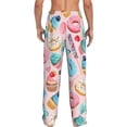 thumbnail image 3 of Uemuo Cupcakes and Donuts Pattern Men's Wide Leg Palazzo Lounge Pants with Pockets Light Weight Loose Comfy Casual Pajama Pants-Medium, 3 of 9