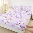 thumbnail image 3 of Homewish Kawaii Unicorn 4pcs Bed Sheets for Kids Children,Dreamy Princess King Sheets,Cartoon Rainbow Magical Horse Super Cozy Sheet Set,Ultra Soft Home Decor, 3 of 7